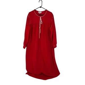 Vintage Anne Leslie Plus Red Long Sleeve Bathrobe Loungewear XXL